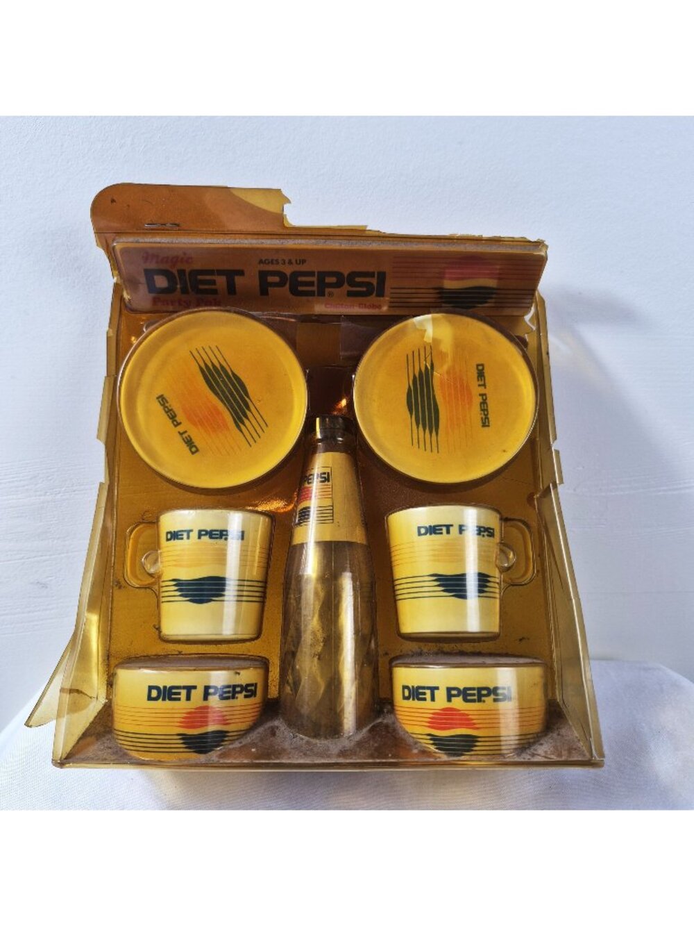 Vtg 1990's Diet Pepsi Magic Party Pak Chilton Toys 7 pc Set Original Packaging